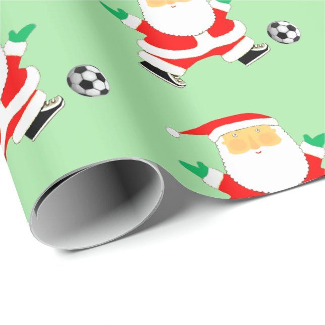 Papel De Presente Papel de moldagem de Natal do Futebol (Ponta do rolo)