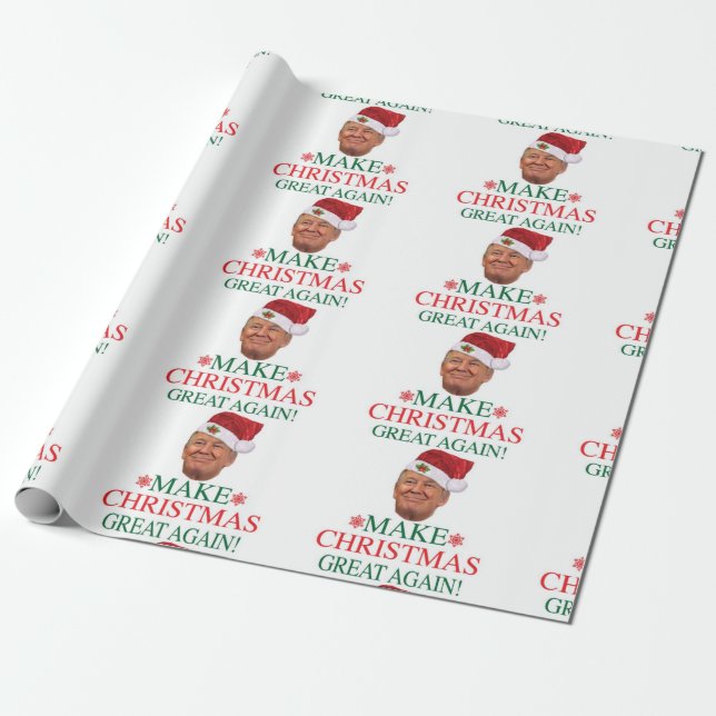 Papel De Presente Papel de Moldagem de Natal Donald Trump (Desenrolado)