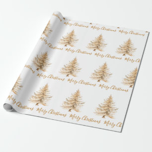 Papel De Presente Papel de moldagem de Natal Dourado elegante