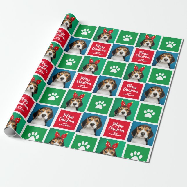 Papel De Presente Papel de moldagem de natal personalizado para cães (Desenrolado)