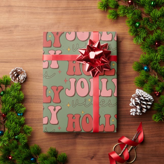 Papel De Presente Papel de moldagem de Natal retrô (Presente de Natal)