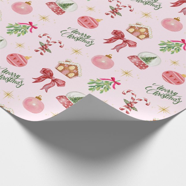 Papel De Presente Papel de moldagem de Natal rosa (Ponta)