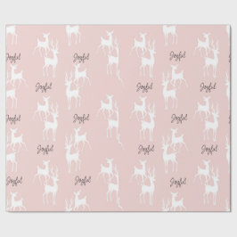 Papel De Presente Papel de moldagem de veados de Natal personalizado