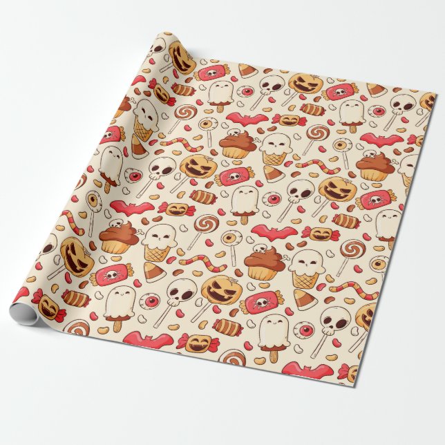 Papel De Presente Papel de moldagem do Halloween (Desenrolado)