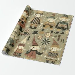 Papel De Presente Papel de moldagem dos elfos natalinos