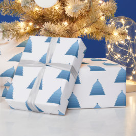 Papel De Presente Papel de moldagem em árvore de Natal azul