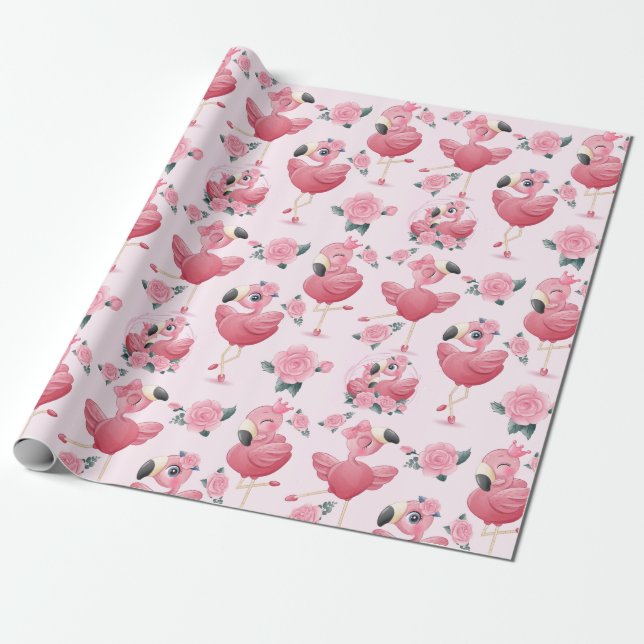 Papel De Presente Papel de moldagem Flamingo (Desenrolado)