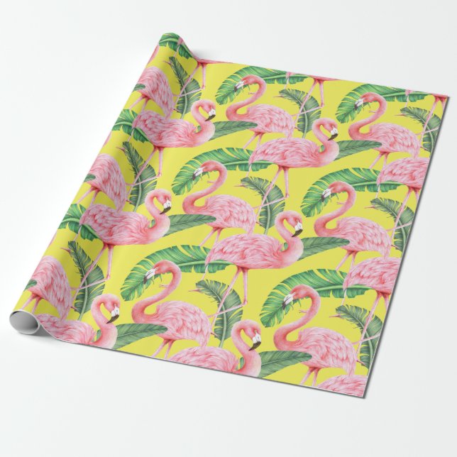 Papel De Presente Papel de moldagem Flamingo (Desenrolado)