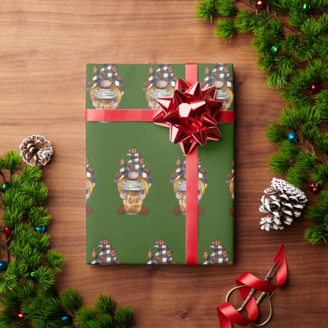 Papel De Presente Papel de moldagem Gnomo de café de Natal bonito (Presente de Natal)