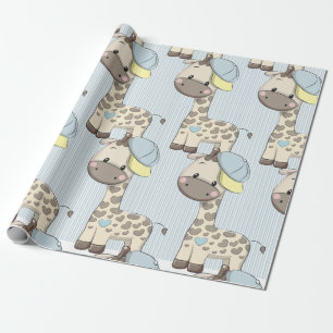 Papel De Presente Papel de moldagem personalizado do Baby Boy Giraff