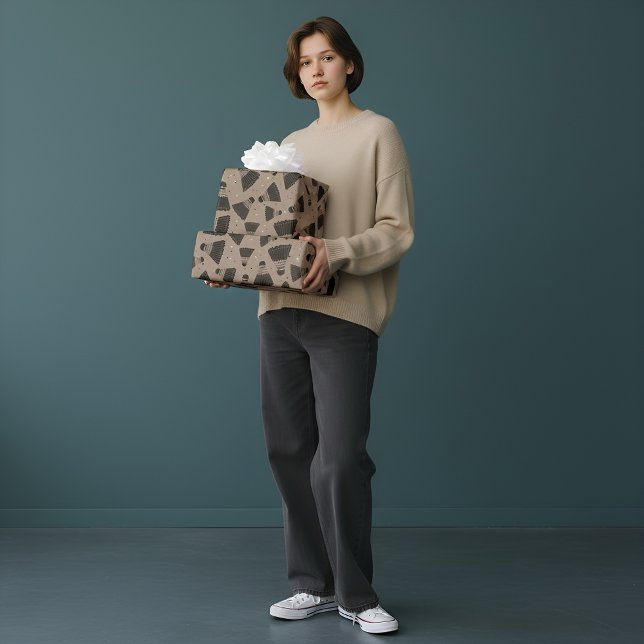 Papel De Presente Papel de ondulação castanho do choque espacial (Criador carregado)