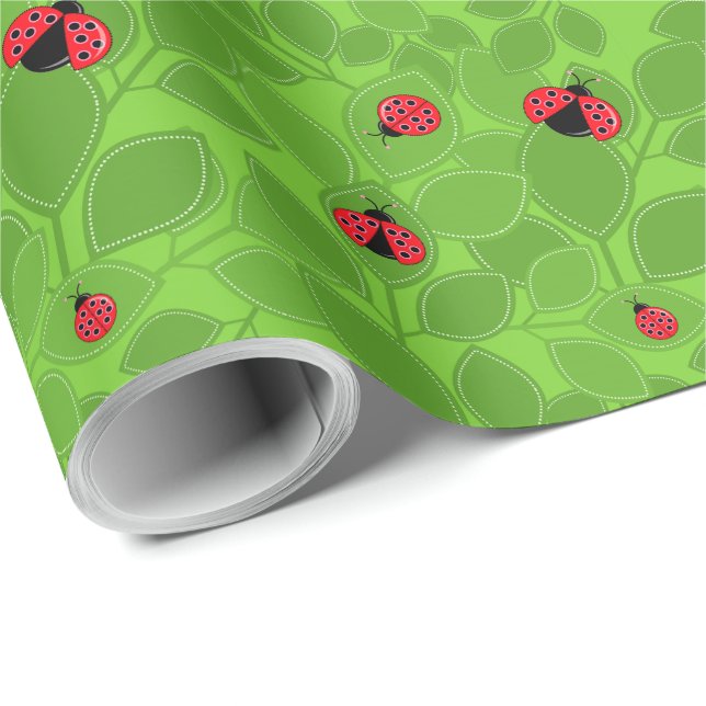 Papel De Presente Papel de ondulação de Design de Ladybug (Ponta do rolo)