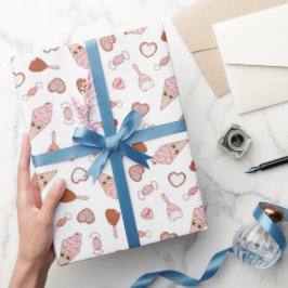 Papel De Presente Papel de ondulação de Dia de os namorados Retro Do