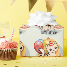 Papel de ondulação de Gatinho de aniversário