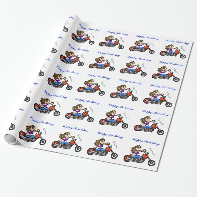 Papel De Presente Papel de ondulação de motocicleta (Desenrolado)