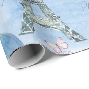 Papel De Presente Papel de ondulação em torre Eiffel