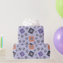 Papel De Presente Papel de ondulação roxo sem costura, de Halloween