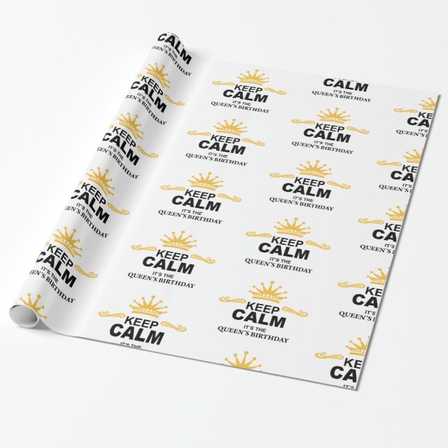 Papel De Presente Papel de Quebra de Aniversário da Rainha (Desenrolado)