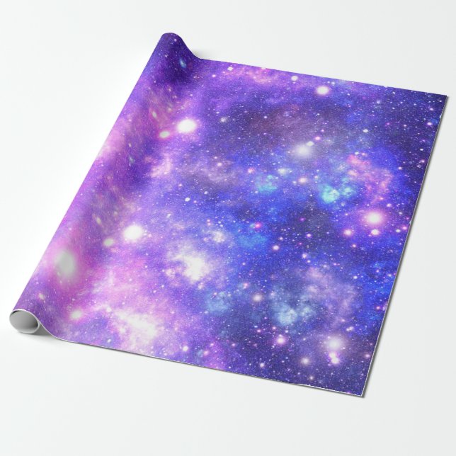 Papel De Presente Papel de Quebra Roxo da Galáxia Espacial (Desenrolado)