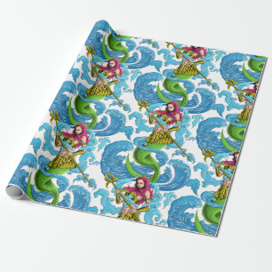 Papel De Presente Papel de Warrior de Mermaid Party