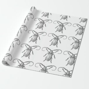 Papel De Presente Papel do presente da ilustração do besouro do