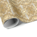 Papel De Presente Papel Dourado para enrolamento floral do Ornamenta<br><div class="desc">Papel Floral Dourado e bonito</div>