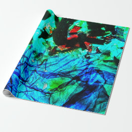 Papel De Presente Papel embebido reciclado azul abstrato azul azul a