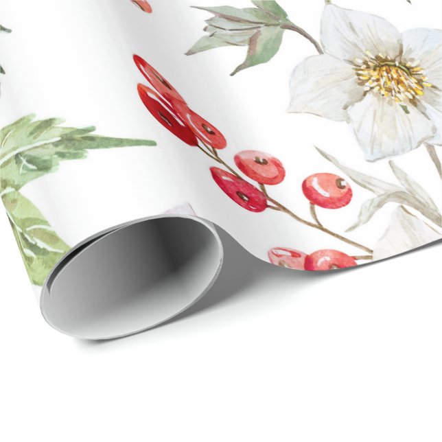 Papel De Presente Papel embrulho de Natal (Branco) (Ponta do rolo)