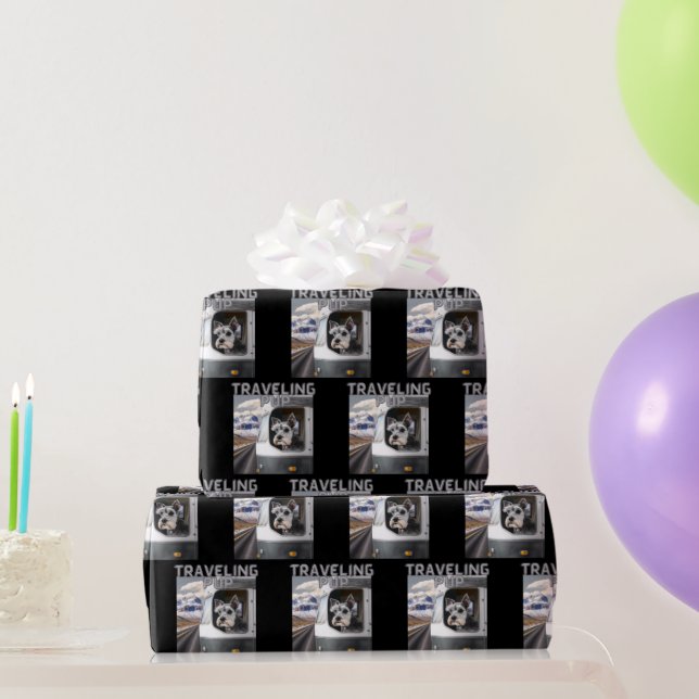 Papel De Presente Papel-embrulho-preto para enrolação, Pup-Schnauzer (Presentes para festas)