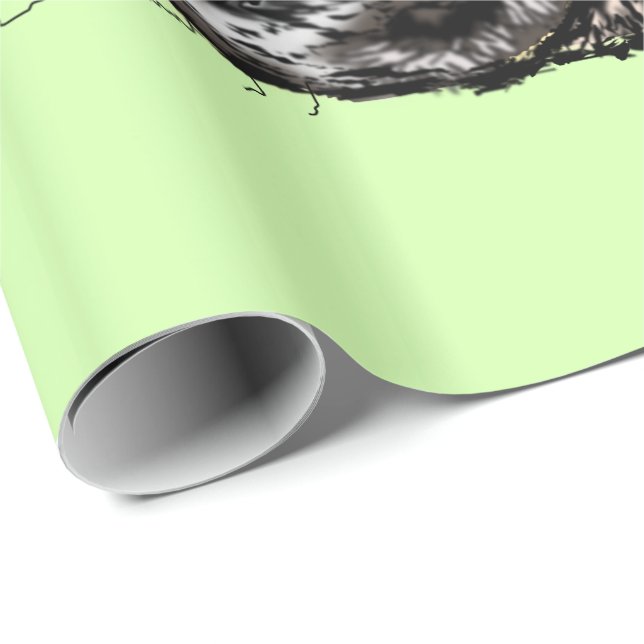 Papel De Presente Papel Envolvente Engraçado com Cachorro - Cores Pe (Ponta do rolo)