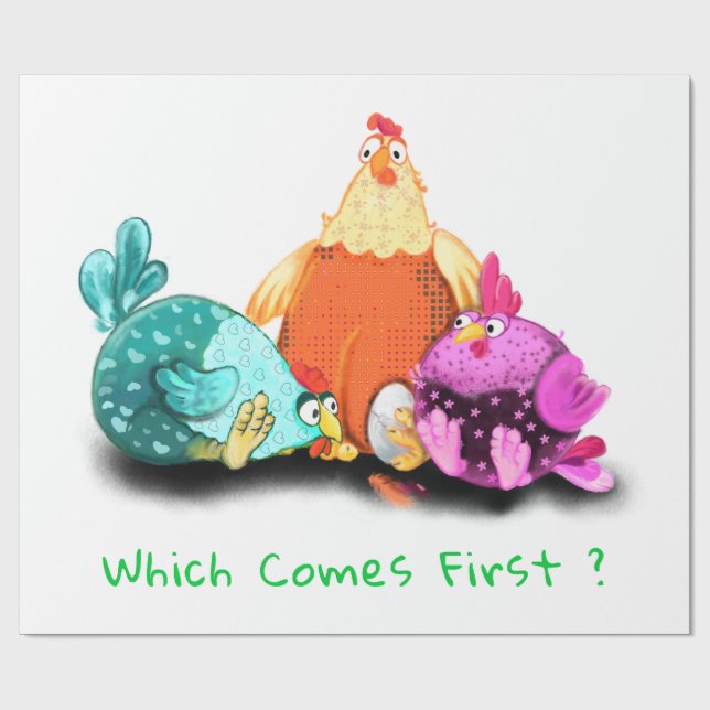 Papel De Presente Papel Envolvente Envolvido A Galinhas Engraçado (Aberto)