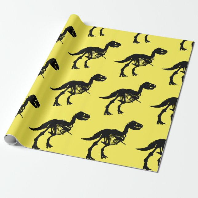 Papel De Presente Papel especial de embrulhamento de esqueleto de di (Desenrolado)