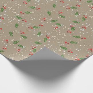 Papel De Presente Papel Floral de Natal Tradicional/Clássico