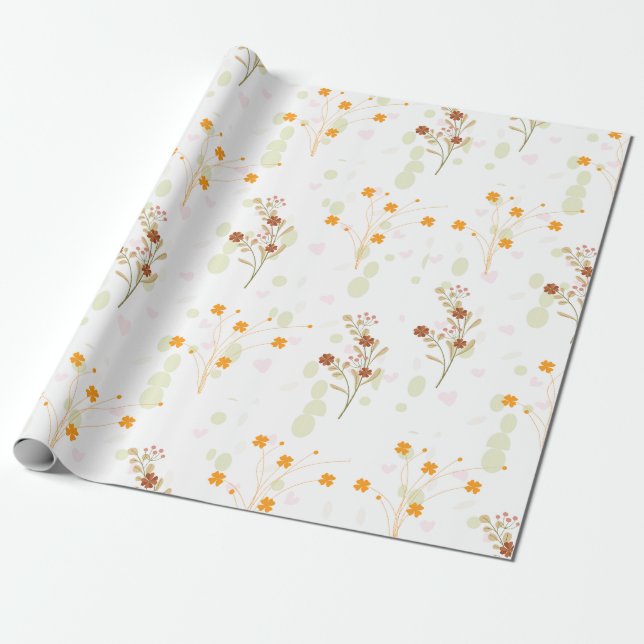 Papel De Presente Papel Floral - Padrões Flores Bonitos (Desenrolado)