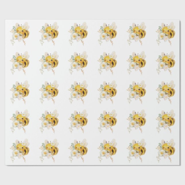 Papel De Presente Papel Floral para Abelhas (Barra)