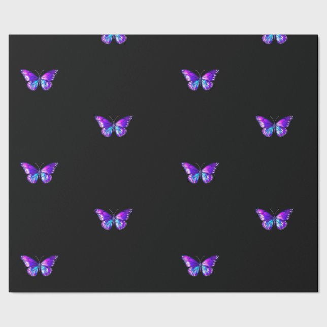 Papel De Presente Papel Holográfico Elegante de Invólucro da Borbole (Barra)