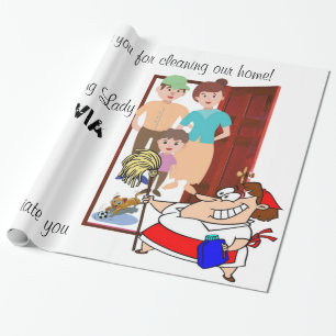 Papel De Presente Papel Luminoso De Envolvimento, Senhora De Limpeza