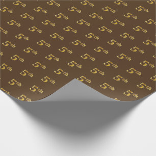 Papel De Presente Papel marrom, faux Dourado 5 (quinto)