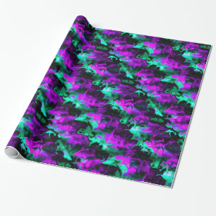 Papel De Presente Papel-padrão Abstrato a preto e verde roxo