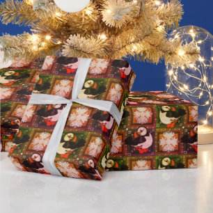 Papel De Presente Papel para enrolar Pássaros de Puffin Bonitos