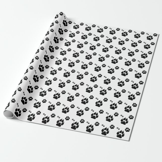 Papel De Presente Papel para impressão de pata de cão (Desenrolado)