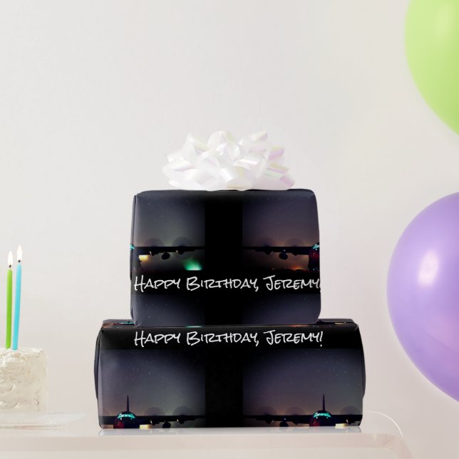 Papel De Presente Papel personalizado de empacotamento de plano turb (Presentes para festas)