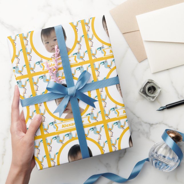 Papel De Presente Papel personalizado de enrolamento de fotos do beb (Presentear)