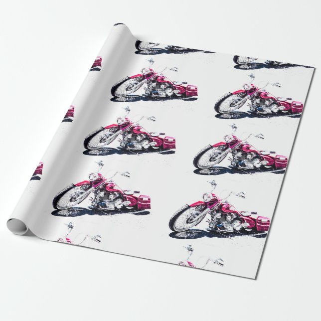 Papel De Presente Papel personalizado de enrolamento de motociclos (Desenrolado)