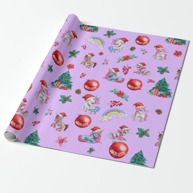 Papel De Presente Papel Personalizado de Moldagem de Natal para Meni (Desenrolado)
