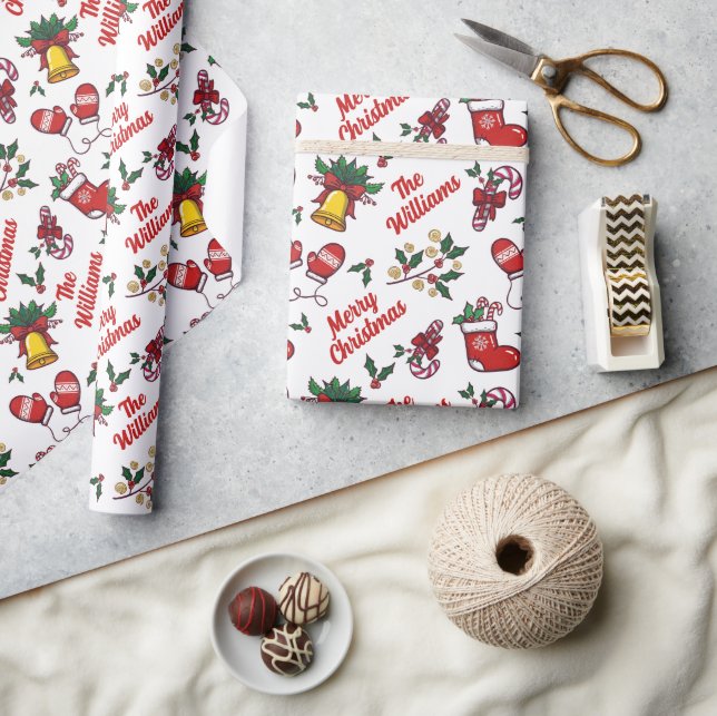 Papel De Presente Papel personalizado de moldagem de Natal — Pó (Artesanato)