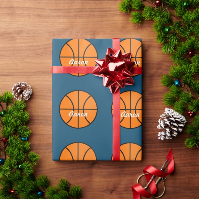Papel De Presente Papel personalizado para moldagem de basquetebol d (Presente de Natal)