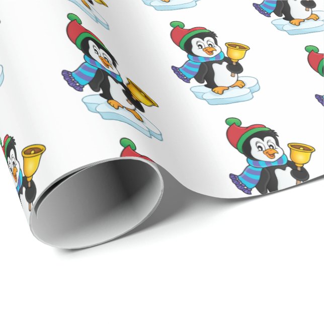 Papel De Presente Papel-Pinguim para moldagem de Natal (Ponta do rolo)
