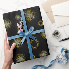 Papel De Presente Papel preto e Dourado para moldagem de Natal Elega