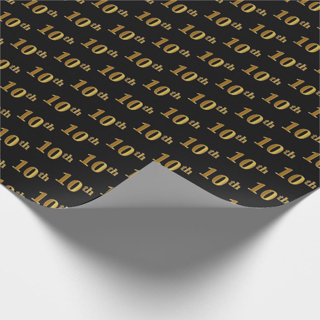 Papel De Presente Papel Preto, Faux Dourado 10º (Décimo) (Ponta)